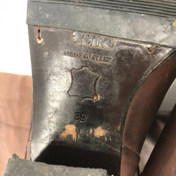 Acne Studio Pistol tall dark brown  heeled boots - Picture 5 of 16